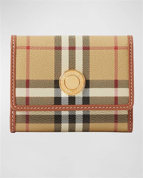 Shop Burberry Lancaster Check Leather Wallet 